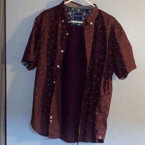 Maroon button up Denim & Flower